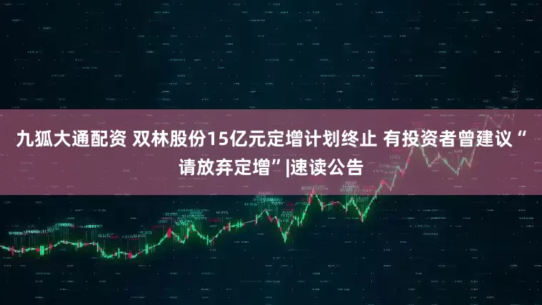 九狐大通配资 双林股份15亿元定增计划终止 有投资者曾建议“请放弃定增”|速读公告