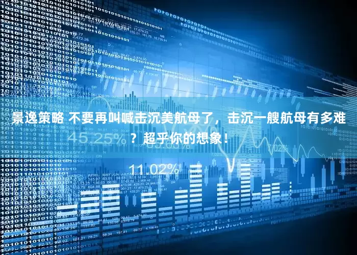 景逸策略 不要再叫喊击沉美航母了，击沉一艘航母有多难？超乎你的想象！
